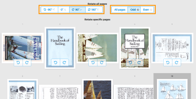 how to rotate images on pages