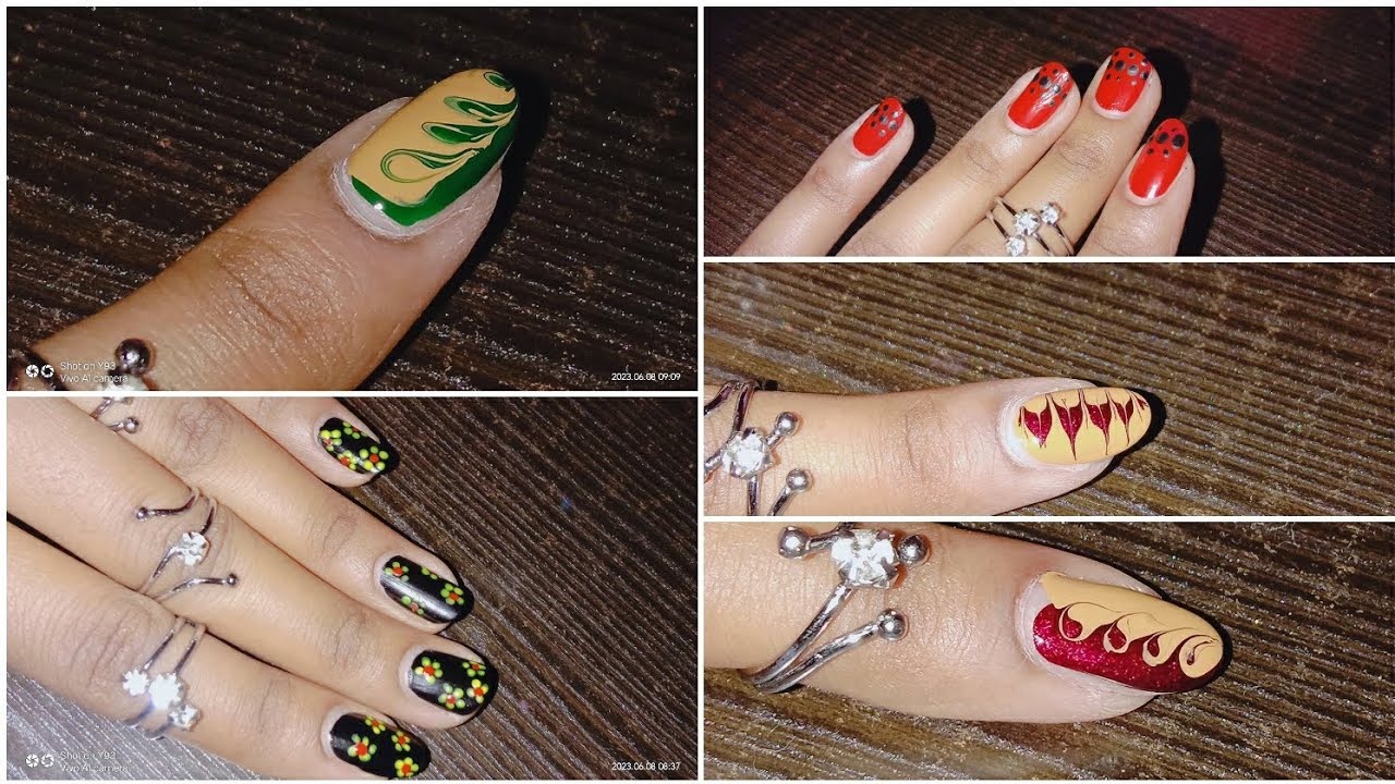 simple nail art design at homehow to do nail art at homestep by step
