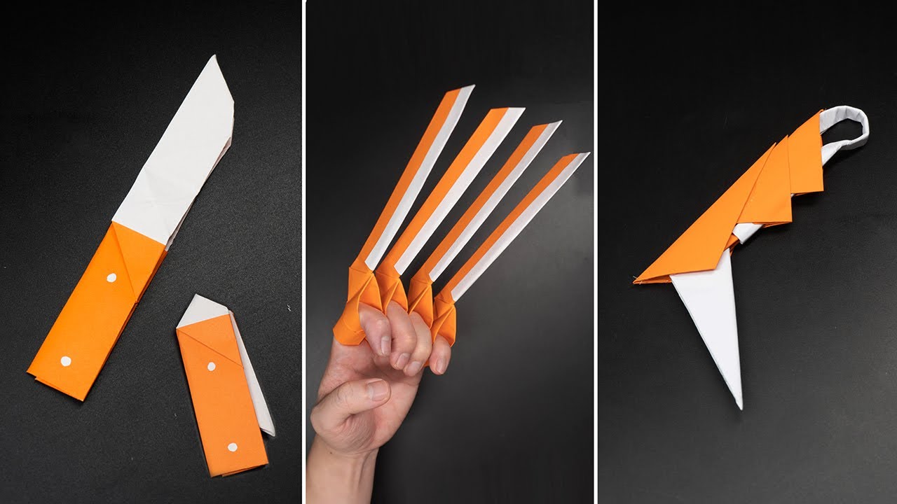 03 Easy Origami Paper Ninja Weapons Ninja Claws Ninja Dagger Ninja