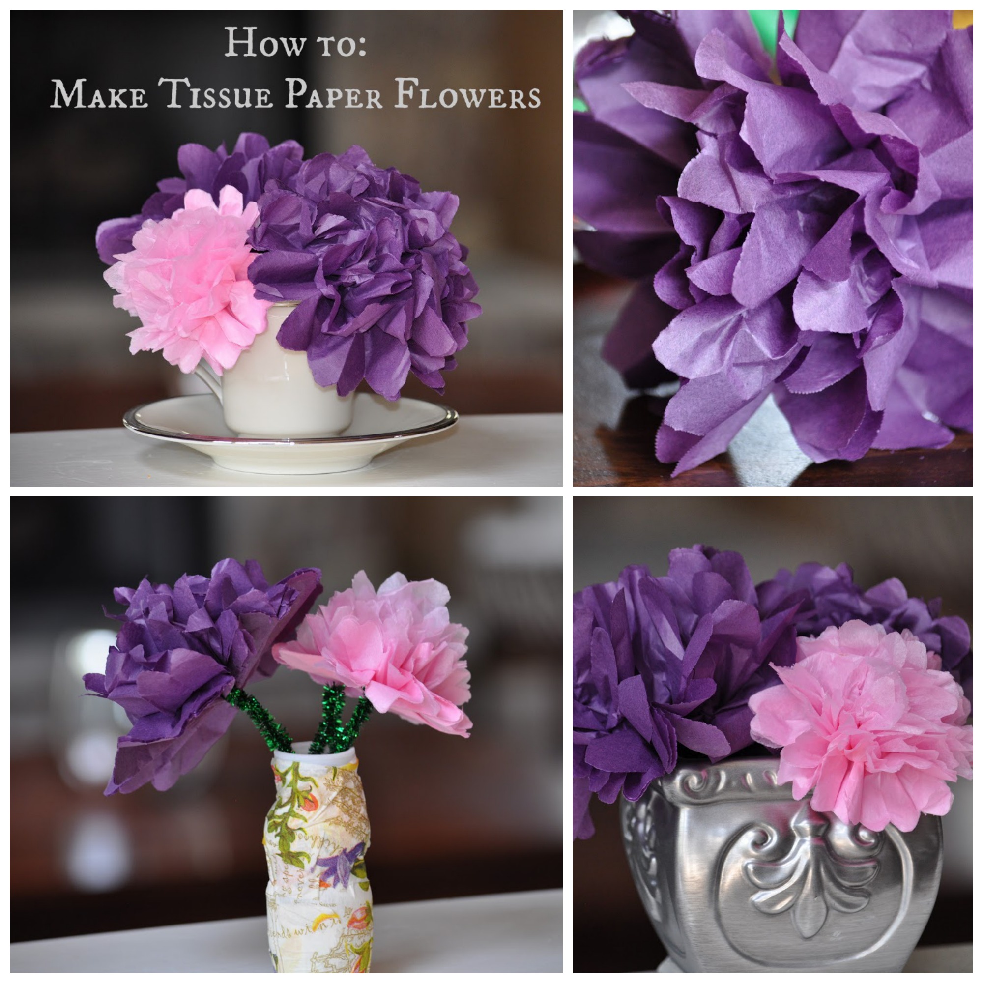 How To Make Paper Flowers With Tissue Paper Step By Step