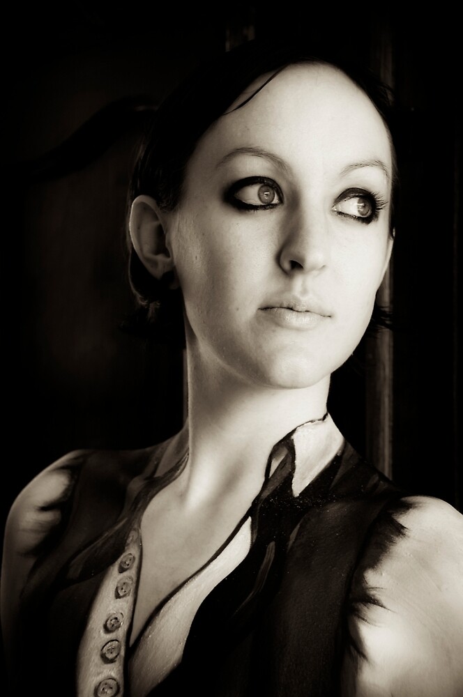 Body painting female artistic nude sepia fine art 8x12 photo print