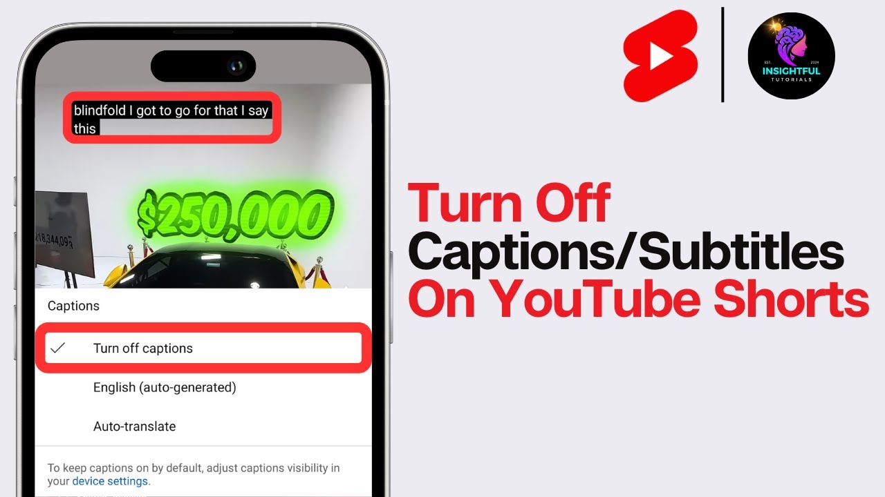 How to Turn Off Captions on YouTube Shorts 2024 How to Disable