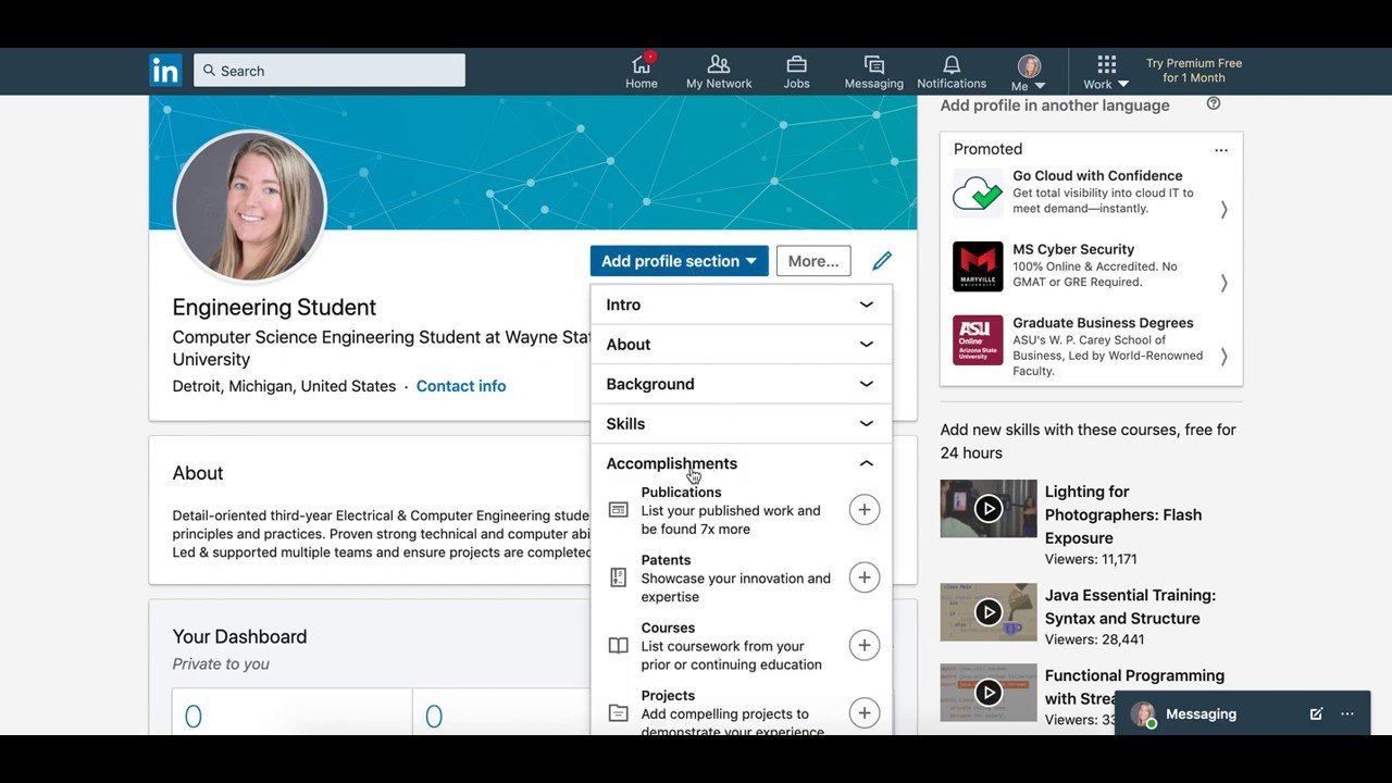 How to Add Courses and Projects to your LinkedIn Profile YouTube