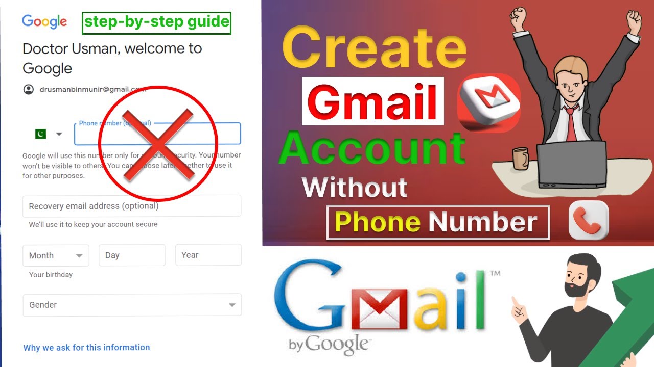 How to Create a Gmail Account Without Using a Phone Number YouTube