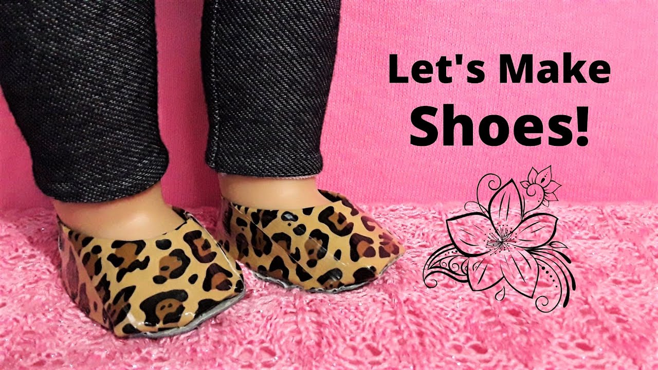 LEOPARD Print Duct Tape Shoes Easy Step by Step 18 Inch Doll Shoes
