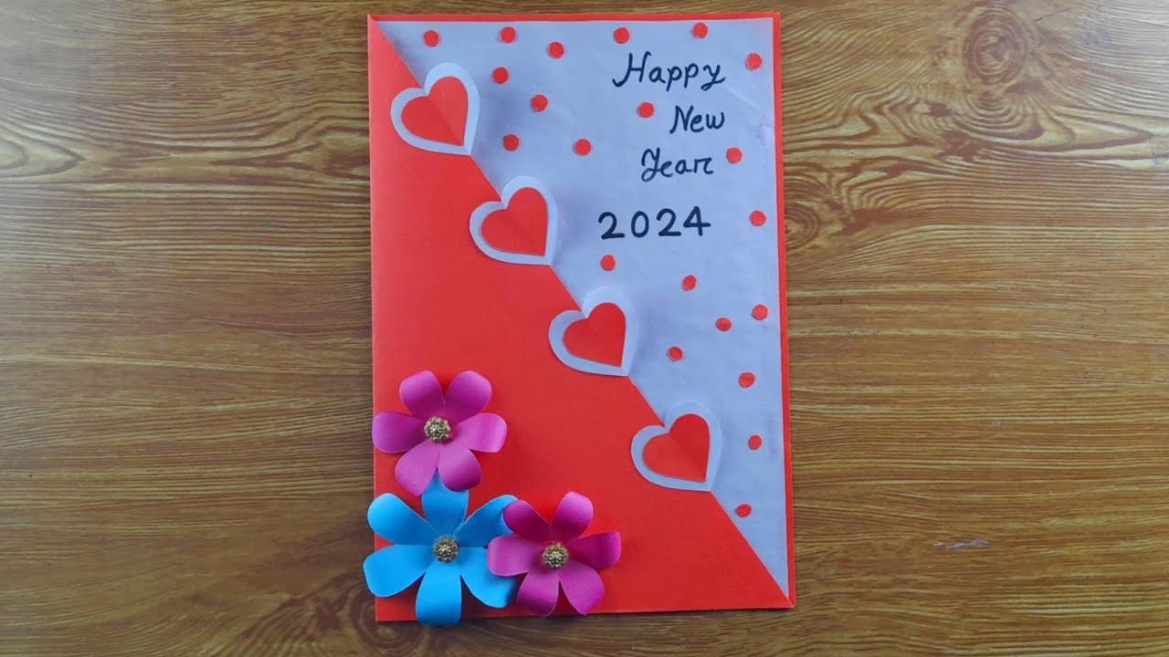 How To Make Happy New Year Card New Year Greeting Card Making Ideas