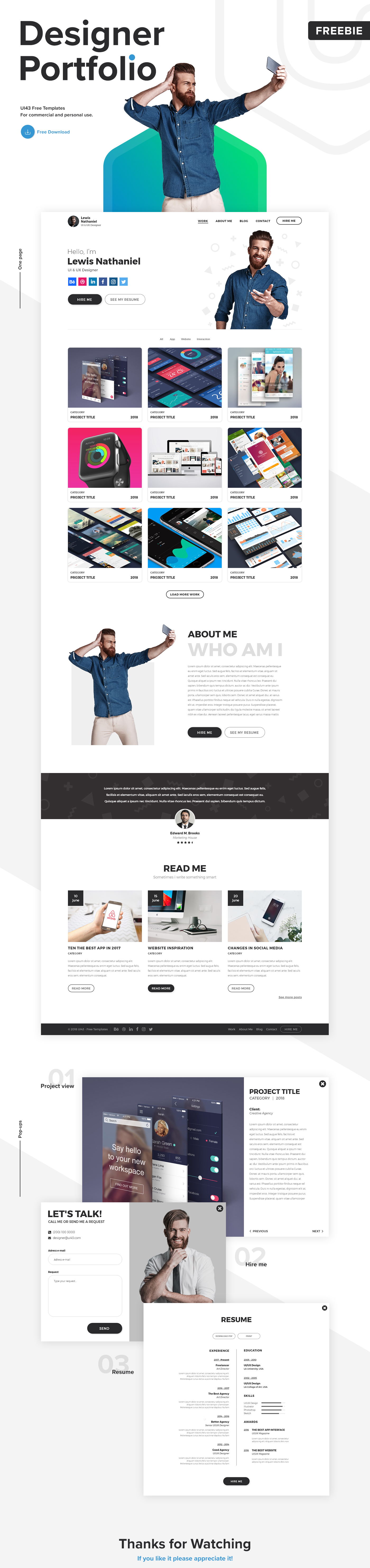 FREE PSD XD DESIGNER PORTFOLIO TEMPLATE Behance