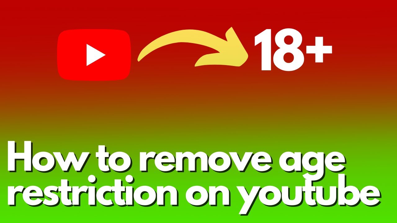 How to remove age restriction on youtube 2023 YouTube