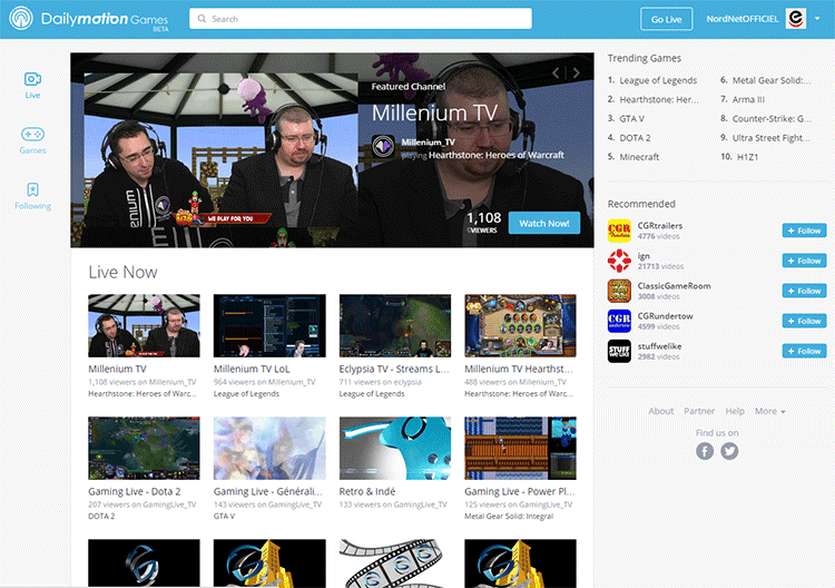 Dailymotion Games la plateforme de streaming de jeux vido en direct