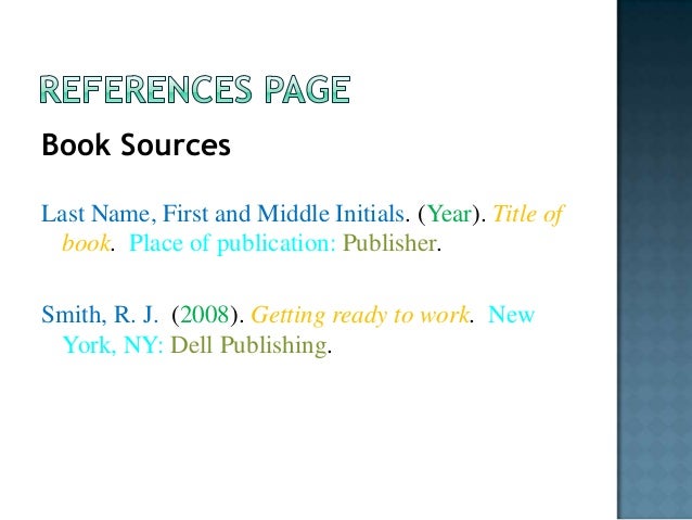 Citing Your Sources APA
