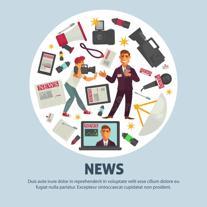Breaking News Poster for Journalism Profession of Vector Journalist
