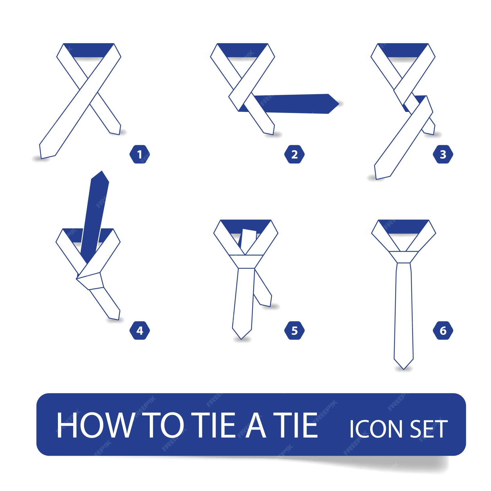 Premium Vector How to tie a tie instructions step by step