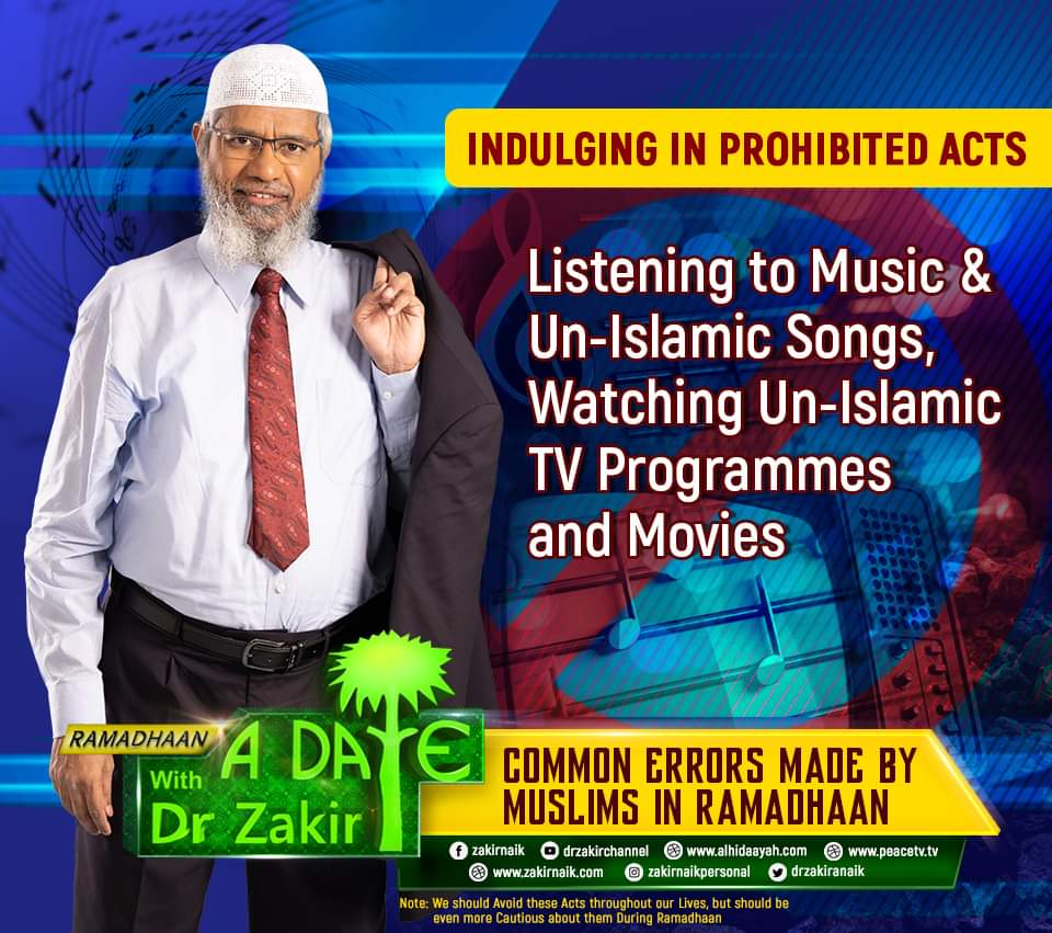 Dr Zakir Naik on Twitter Listening to Music UnIslamic Songs