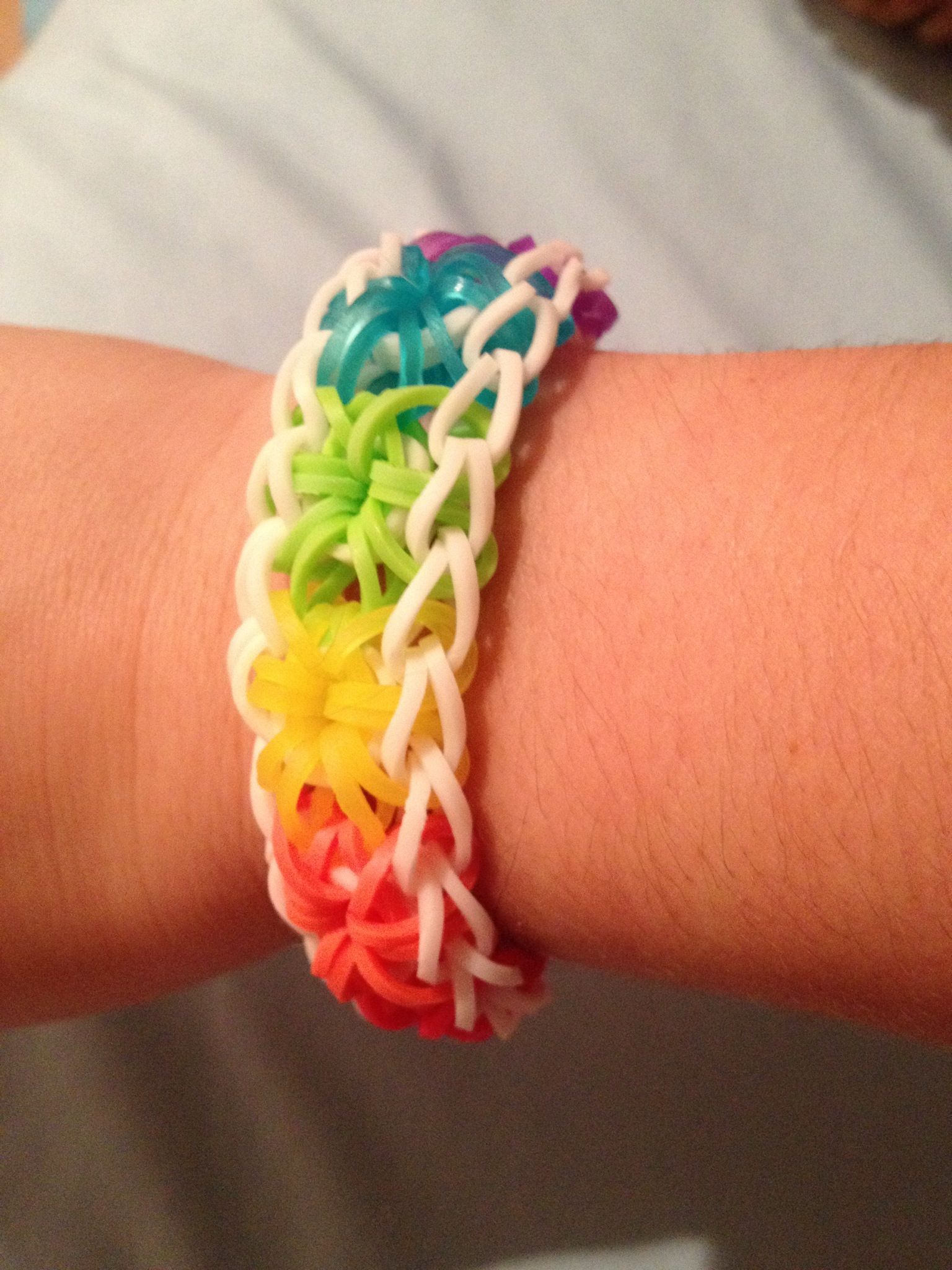 How to Make a Rainbow Loom Starburst Bracelet  Rainbow loom bracelets 