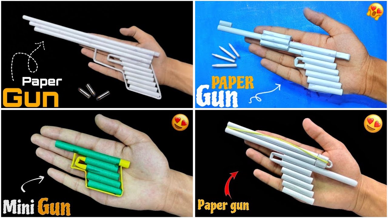 How to make paper gun that shoots paper bullets easy and fast YouTube