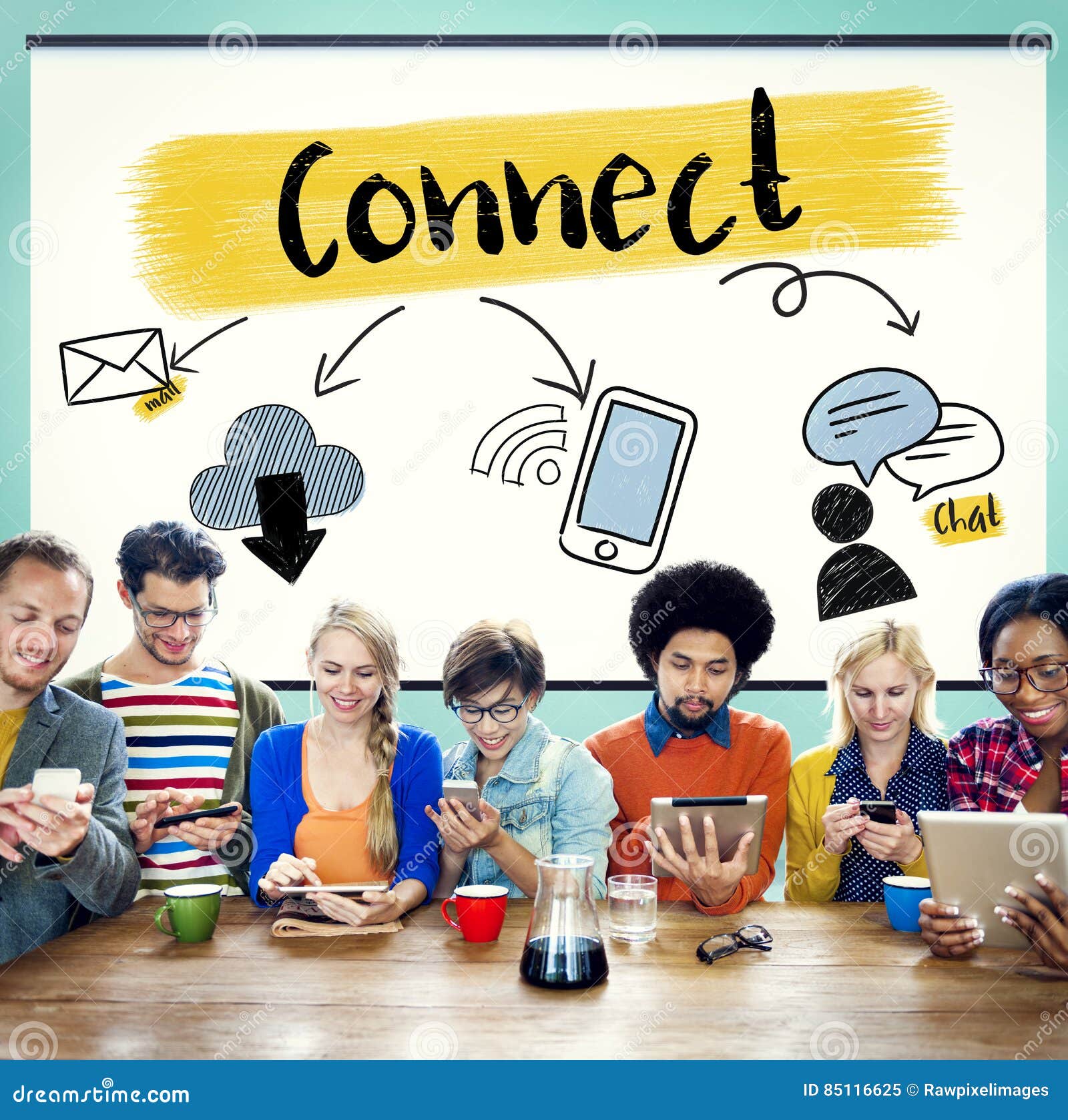 Social Media Connection Communication Friends Concept Stock Image