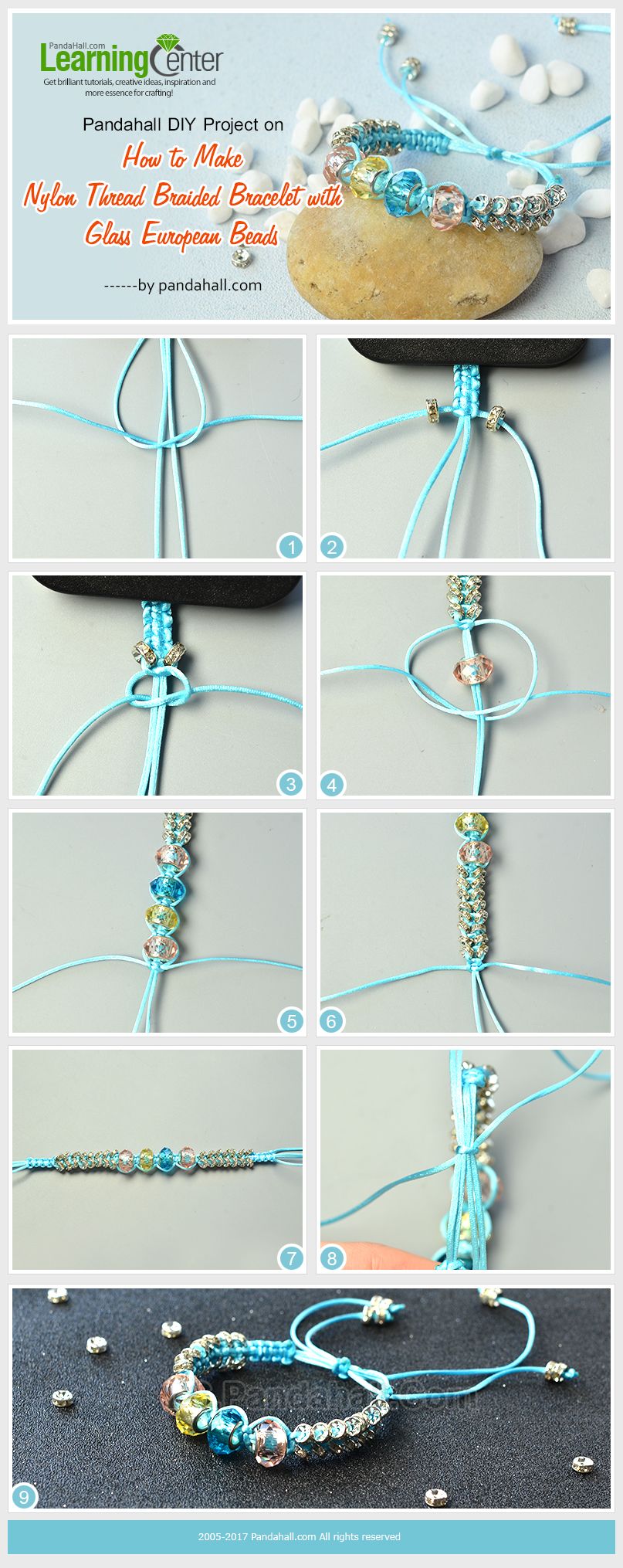 Pandahall DIY Project on How to Make Nylon Thread Braided Bracelet with
