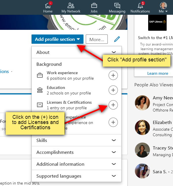 How To Add LinkedIn Licenses Certifications Emarketeers