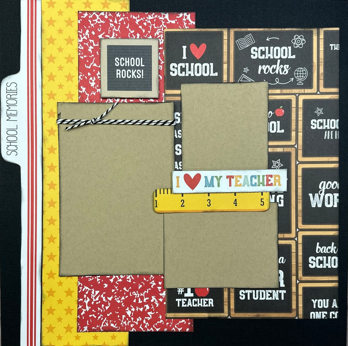 School Memories  School Rocks School Themed DIY Scrapbook Kit 2 pa 