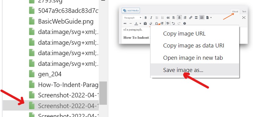 how to copy an image from a web page
