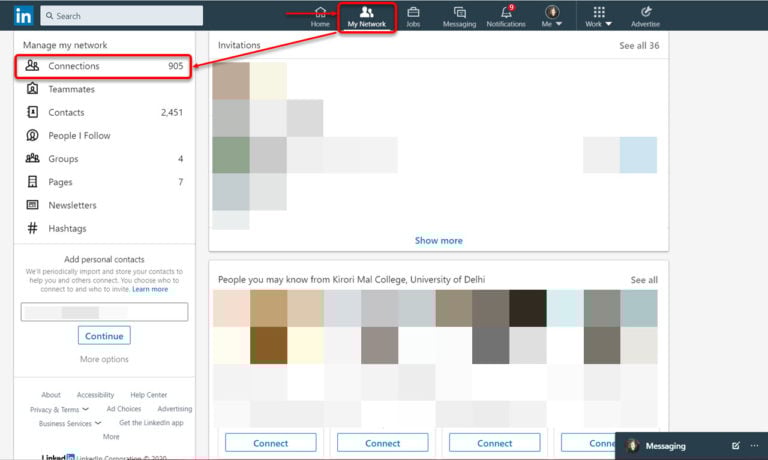 How to see connections on LinkedIn