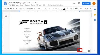 how do you rotate an image in google docs