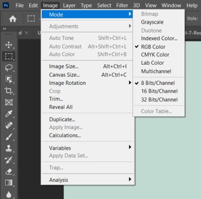 how to change bit depth of image