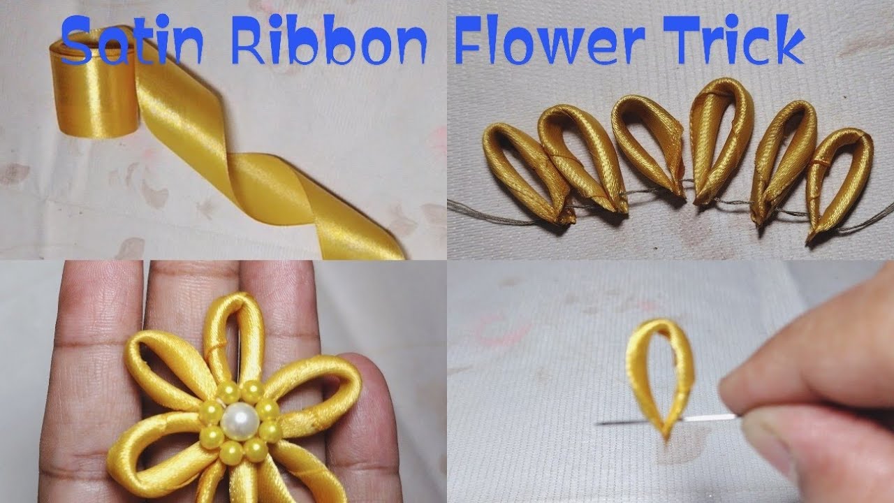 Diy Yellow How to make Ribbon Flower beautiful and easy Flower diy