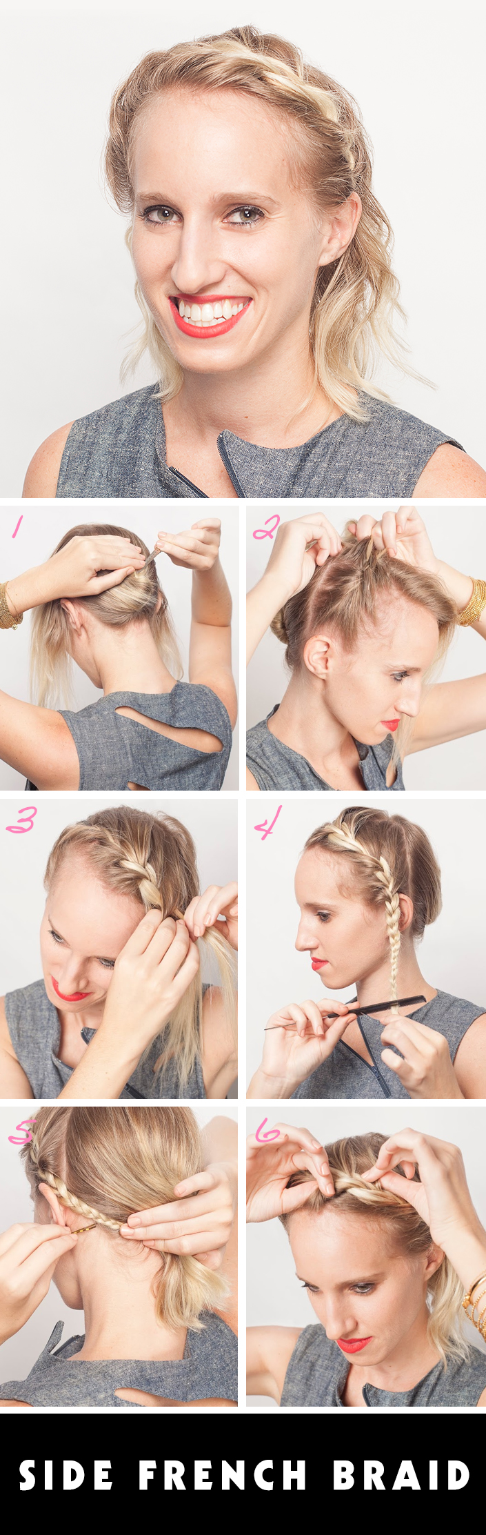 How To Side French Braid Steps