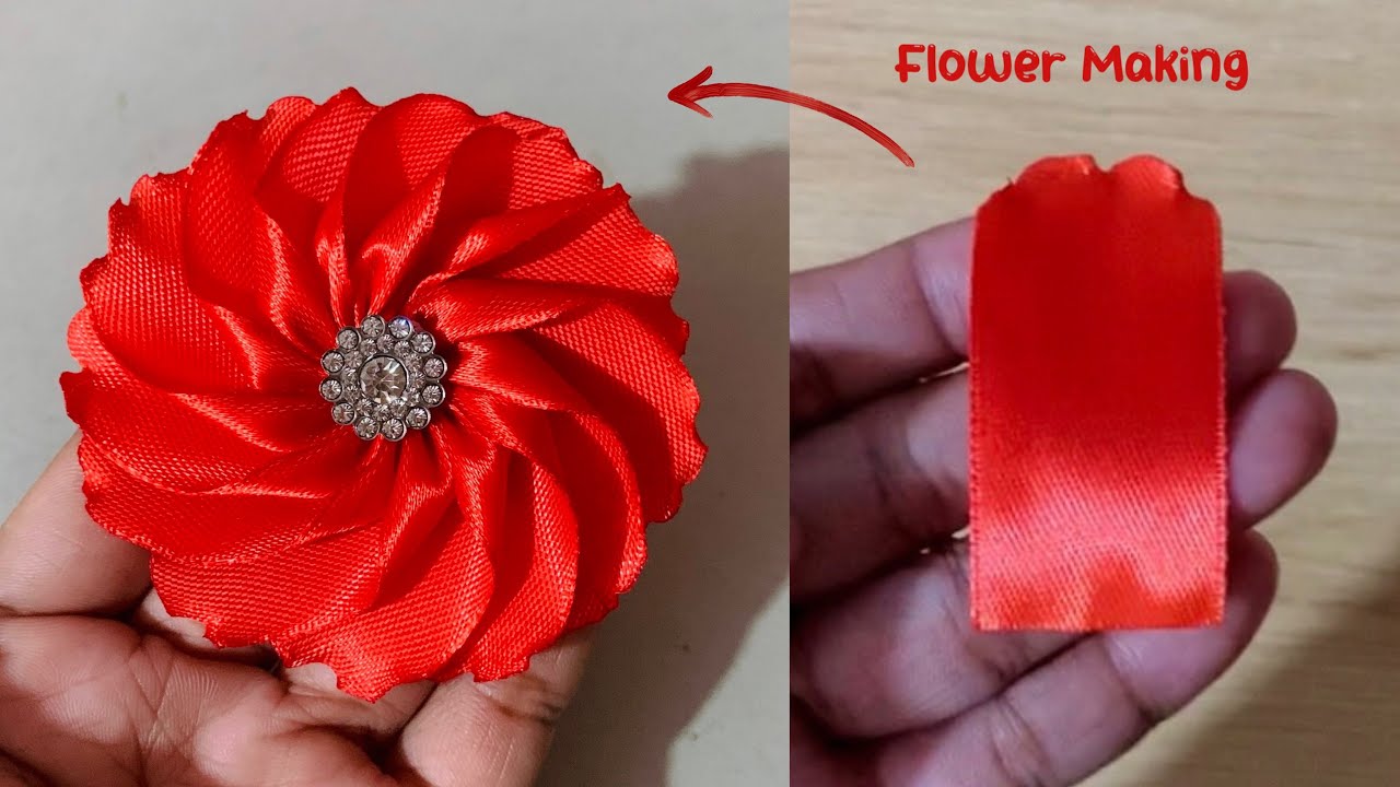 Amazing ribbon flower trick DIY ribbon flower Easy Amazing ribbon