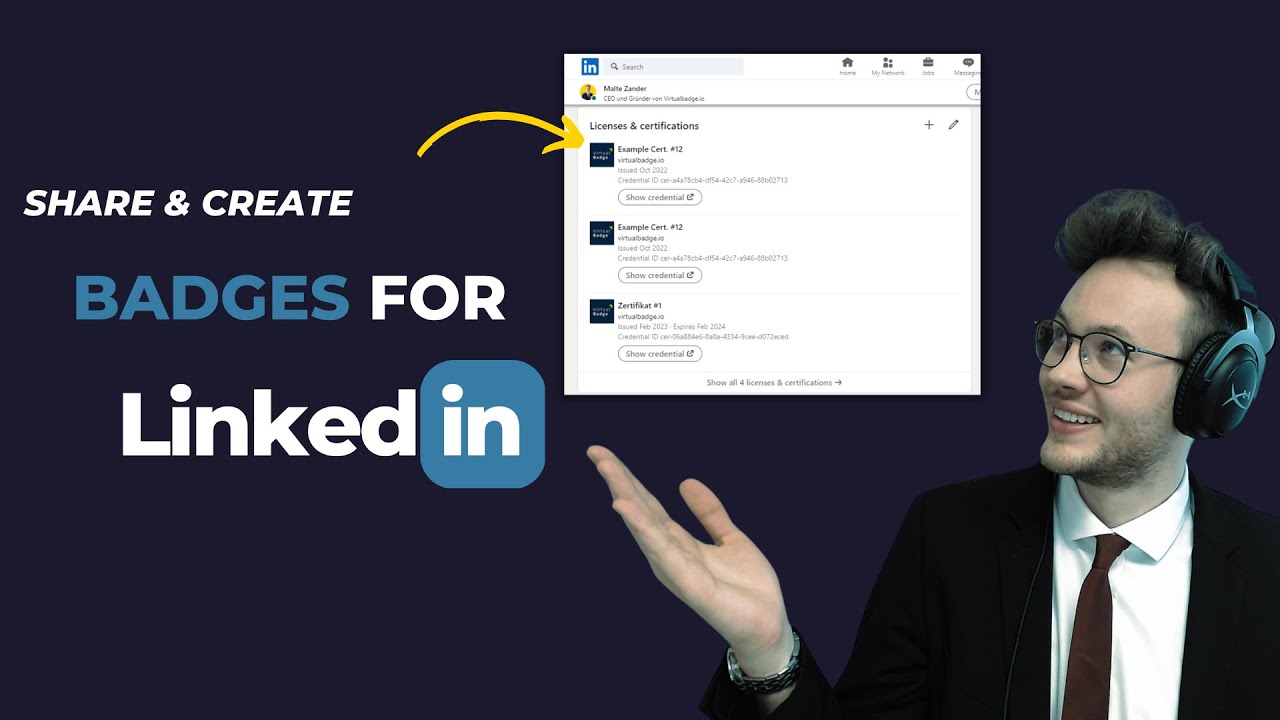 How To Send LinkedIn Badges and Certificates Video Guide YouTube