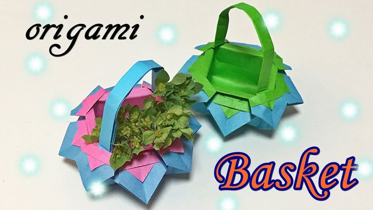 How to make a paper basket with handle origami basket tutorial step