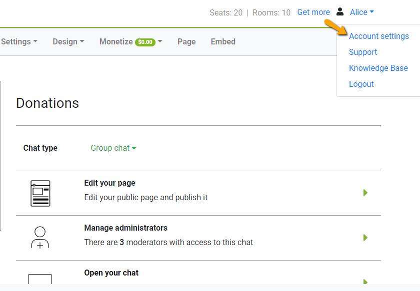 How to delete your RumbleTalk account Online Group Chat Room Plugin