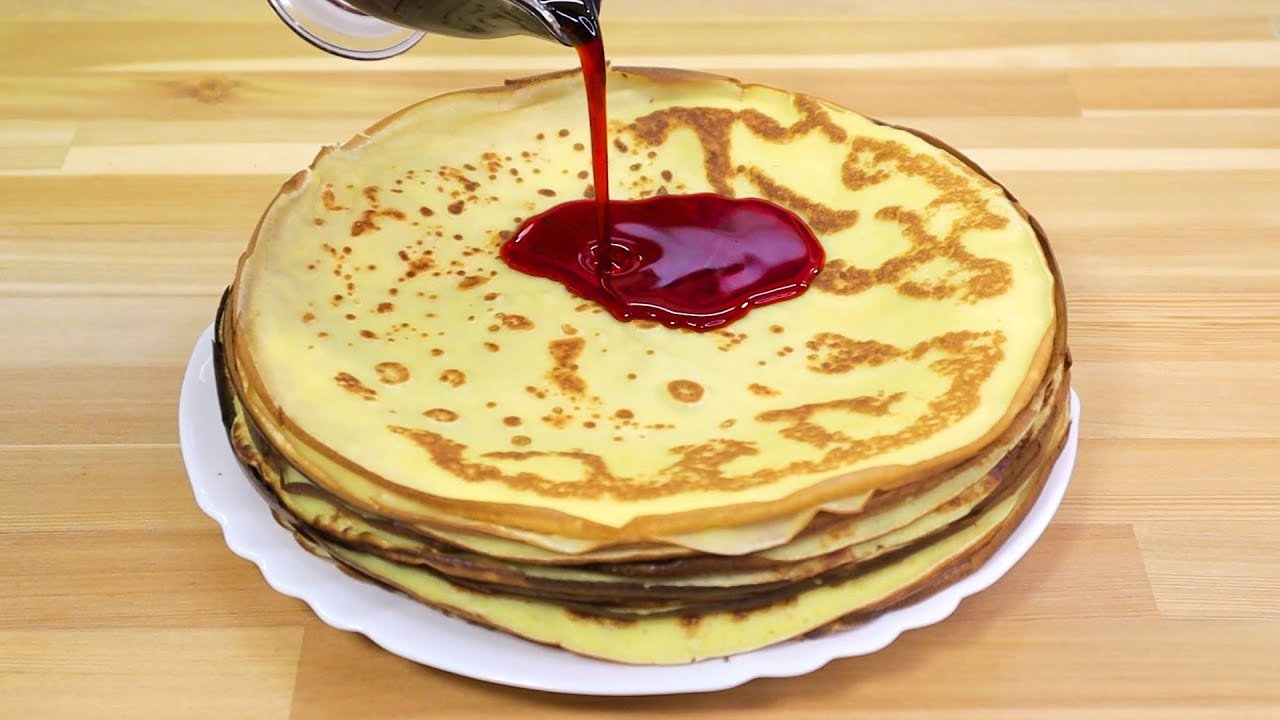 Delicious pancakes on milk in 5 minutes Simple pancake recipe YouTube
