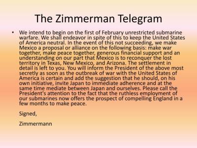Why Did the Zimmermann Telegram Upset the United States?