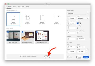 how to open adobe stock indesign