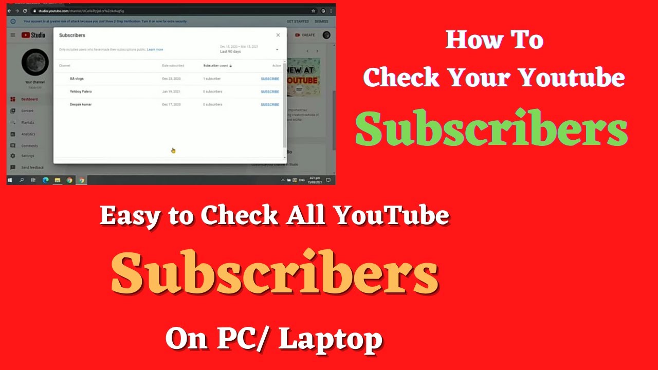 How to check your YouTube Subscribers Easy way to check all YouTube