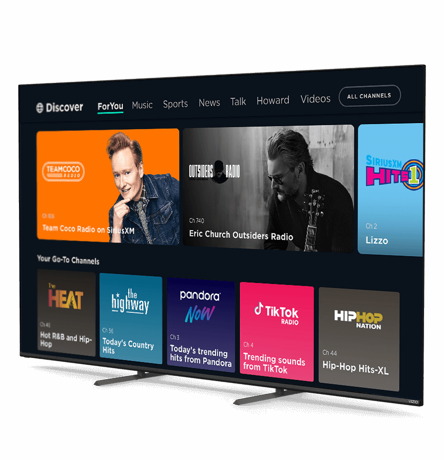 Stream on Vizio Devices SiriusXM