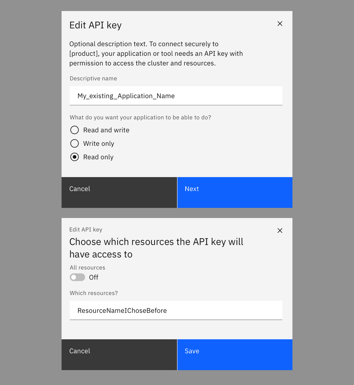 Generate an API key Carbon Design System
