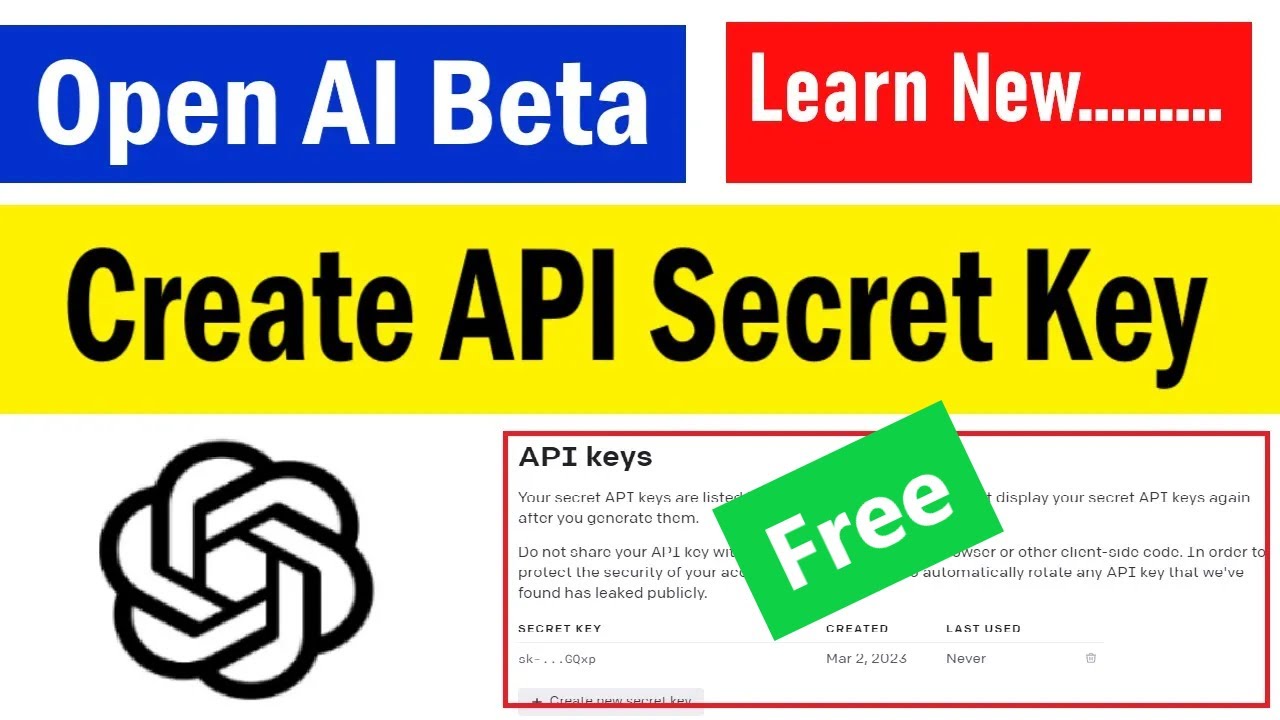 how to create OpenAI API secret key for free how to generate openai