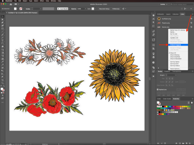 how to embed linked images in illustrator