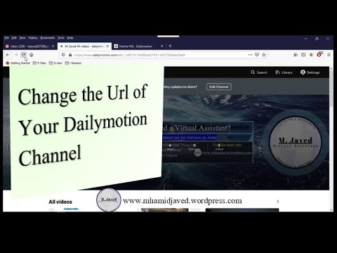 How to change the Url of your dailymotion channel YouTube