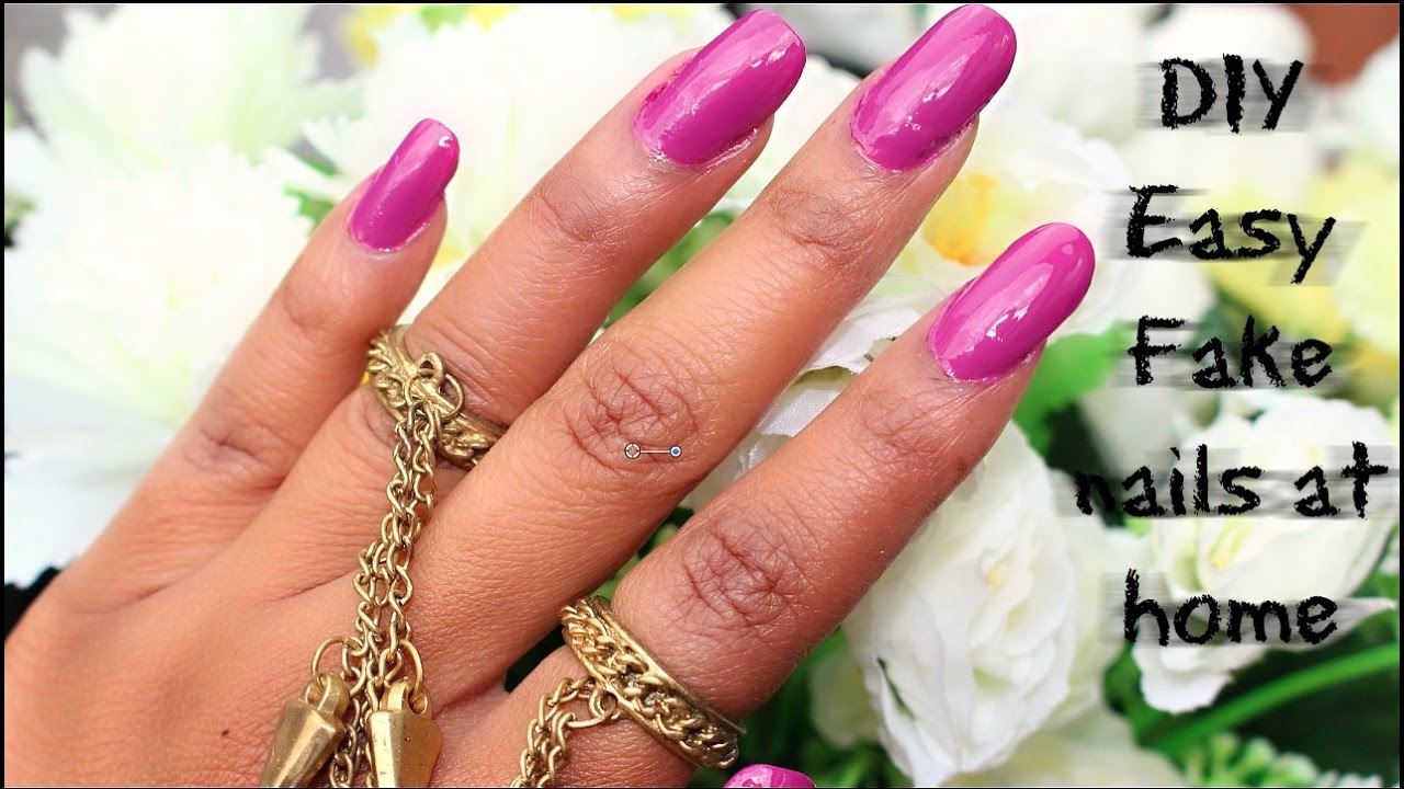 DIY EASY FAKE NAILS AT HOME FOR 5 USING KISS No Acrylic YouTube
