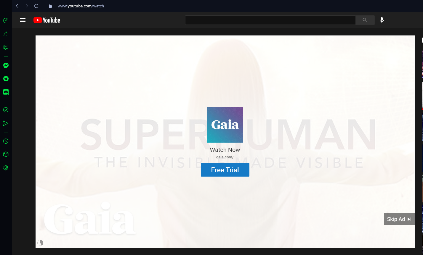 Opera GX Why does YouTube ads appear like this for several seconds