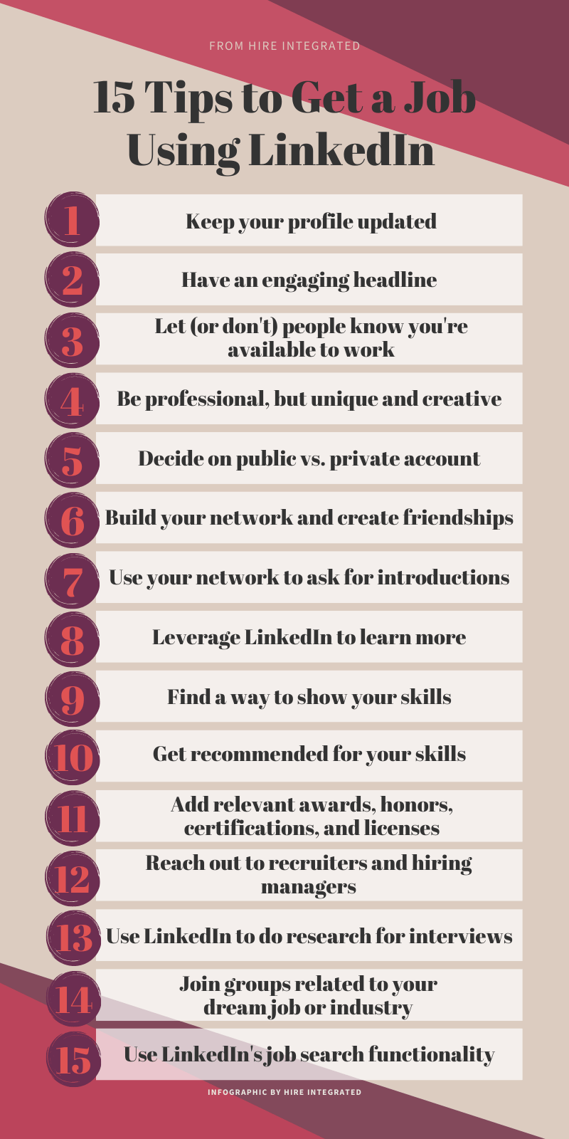 15 Tips on How to Use LinkedIn to Find a Job Hire Integrated