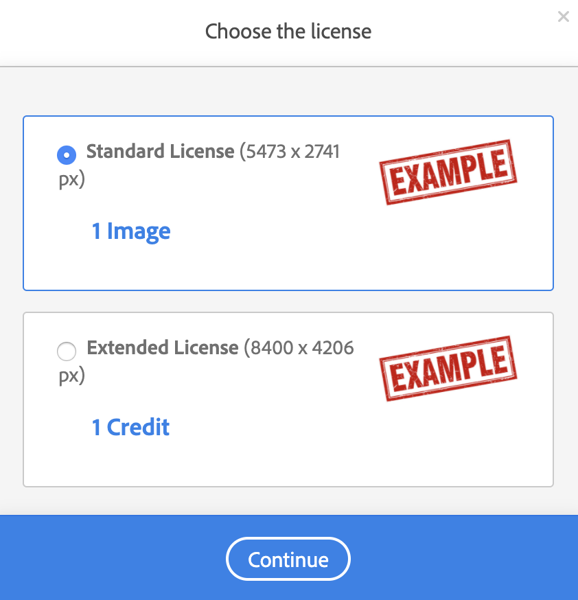 adobe stock how much is standard license