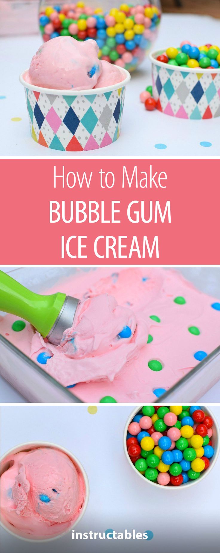 How to Make Bubble Gum Ice Cream Bubble gum ice cream Homemade ice