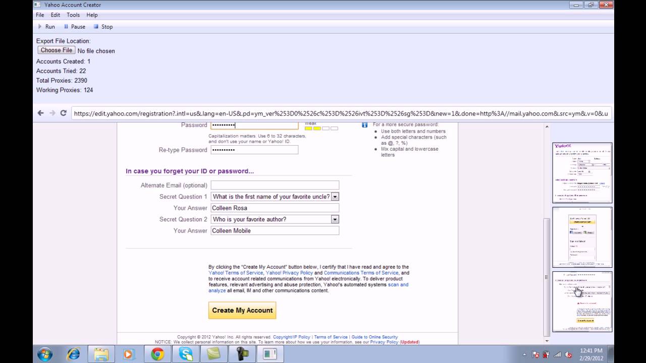Yahoo Account Creator YouTube