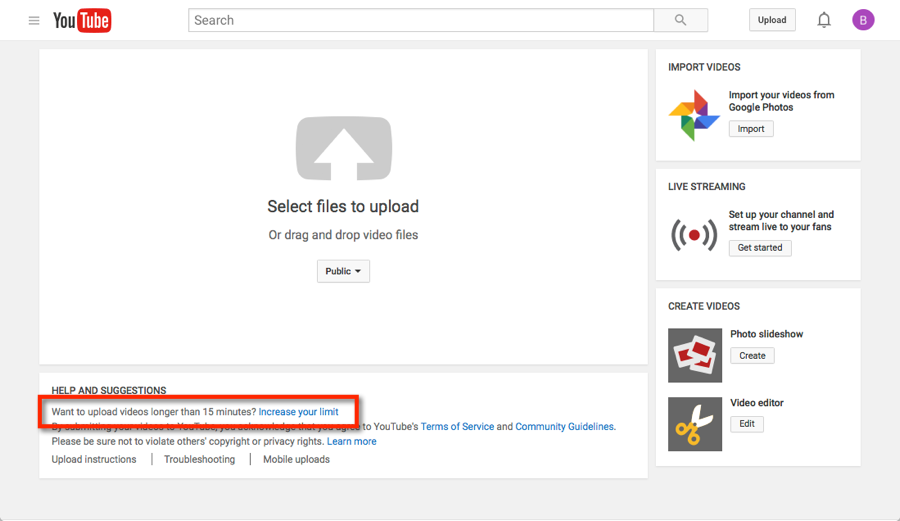 Enabling Longer Videos In YouTube