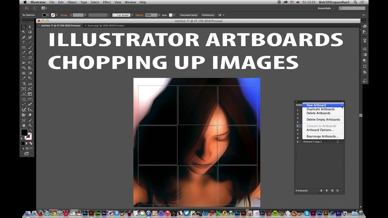 How To Divide Break Slice Images In Illustrator YouTube